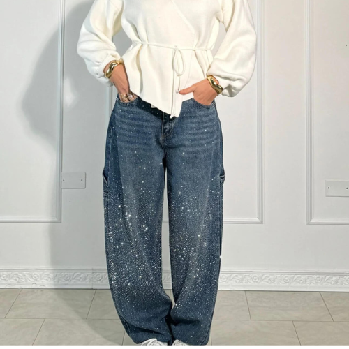 Trendy Balloon Fit Carpenter Denim Jeans for Women - Stylish and Comfortable