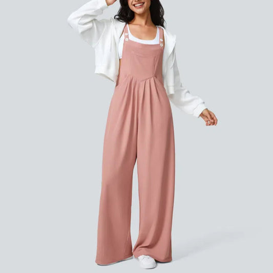 Versatile Waffle Casual Overalls with Adjustable Straps and Multiple Pockets