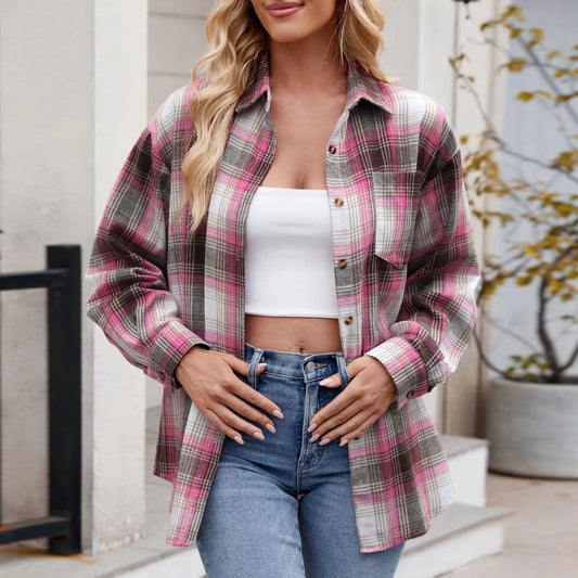 Women's Cozy Flannel Shirt - Stylish and Comfortable Casual Wear
